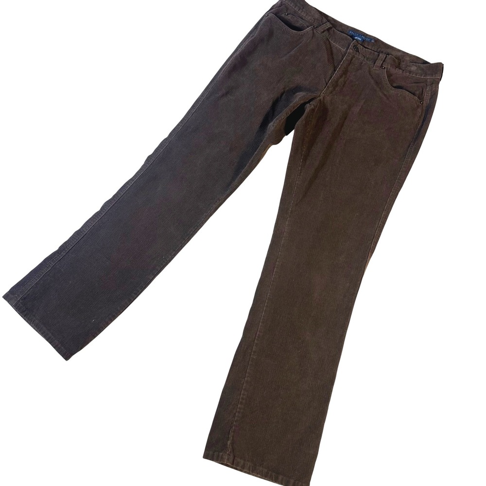 Ralph Lauren Corduroy Pants Women Size 14 Brown Straight Leg Cotton Classic